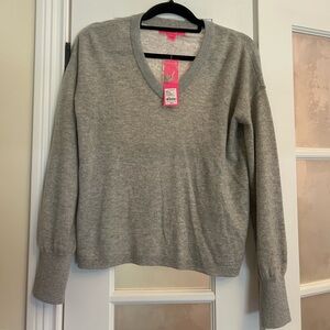 Lilly Pulitzer Gray Cashmere Sweater S